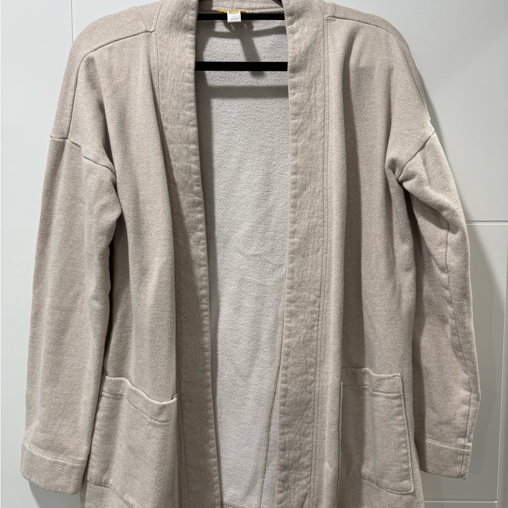 Lolë Beige Open-Front Cardigan